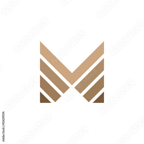letter m parquet flooring laminate logo vector icon