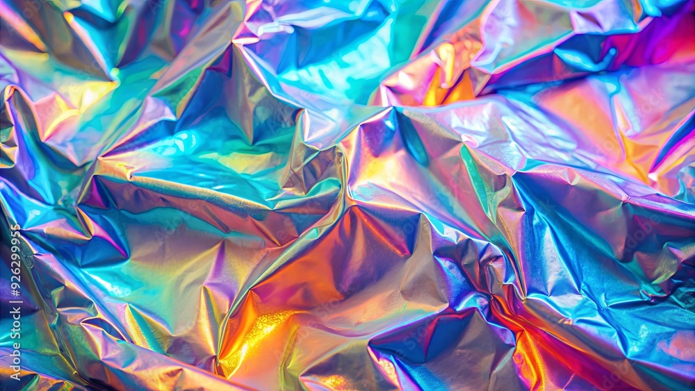 Abstract holographic background with colorful texture resembling iridescent paper Abstract holographic background with colorful texture resembling iridescent paper