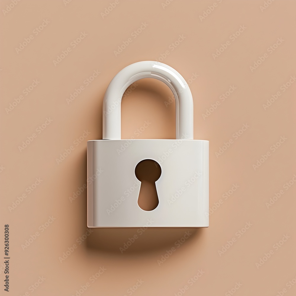 Minimalist Padlock Icon with Clean Lines and Simple Keyhole on Neutral Background Minimalist Padlock Icon with Clean Lines and Simple Keyhole on Neutral Background