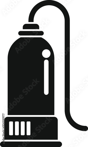 Black and white vector illustration of a vacuum erection device, a medical tool used to treat erectile dysfunction