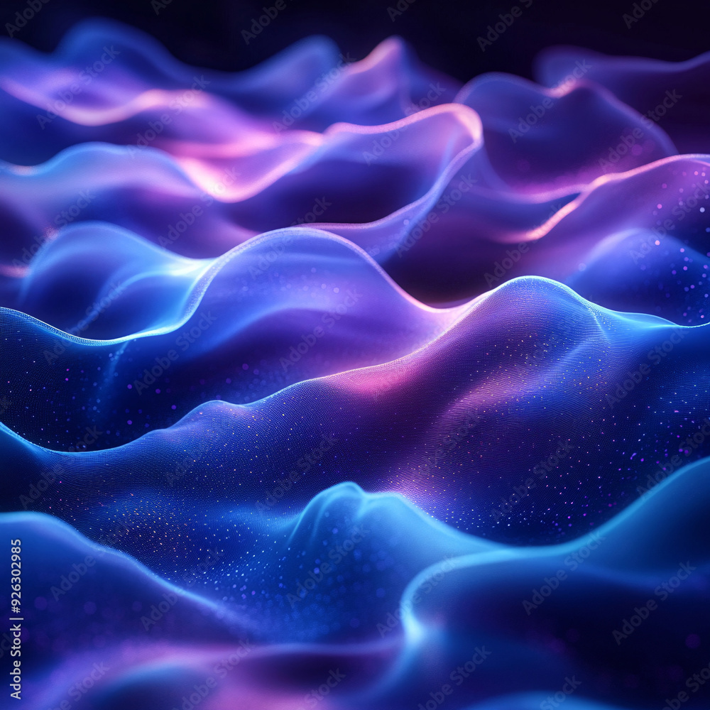 Obraz premium A hyper-realistic digital wavy background with fluid with electrifying atmosphere