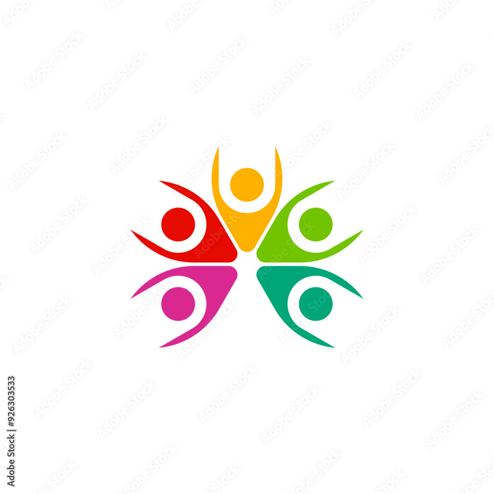 Obraz premium people team connection logo vector clipart
