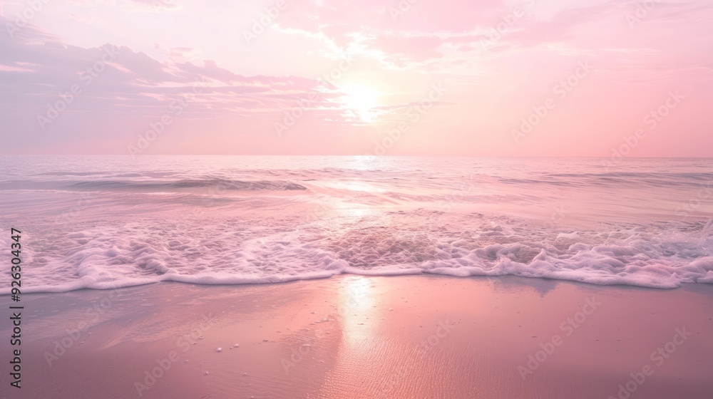Fototapeta premium Pink Sunset on a Calm Beach