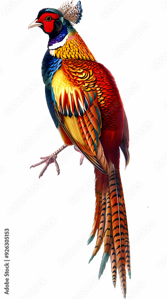 Fototapeta golden pheasant,Luxurious golden pheasant with an open tail.