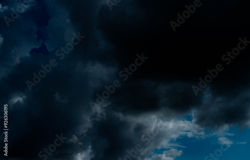 Cloud storm sky dark rain lightning thunder stoumy typhoon Nature light scene rainy atmosphere damage effect carbon dioxide dust air pollution 2.5 Pm, texture nature windstorm weather skyscape. photo