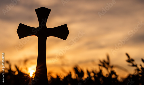 Cross sun in the background