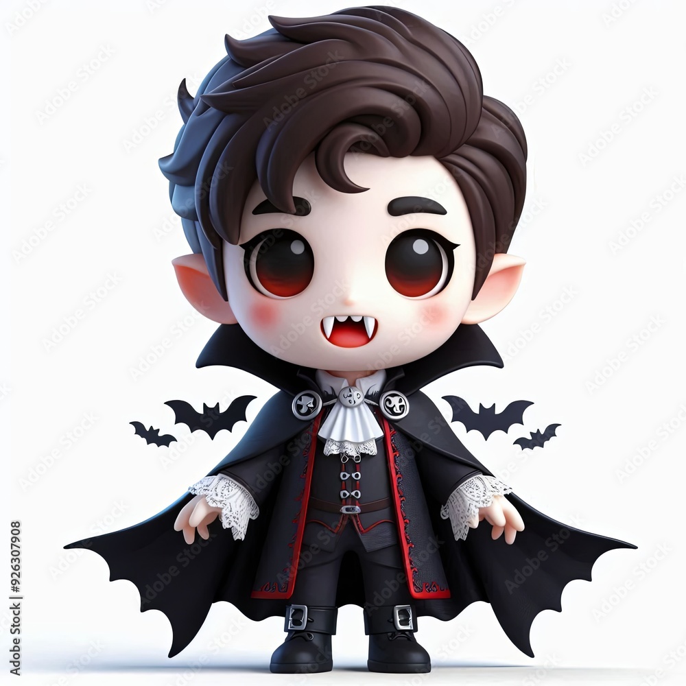 cute cartoon Gothic vampire with fangs and cloak,3d ,3d avatar Generative aI
cute cartoon Gothic vampire with fangs and cloak,3d ,3d avatar Generative aI