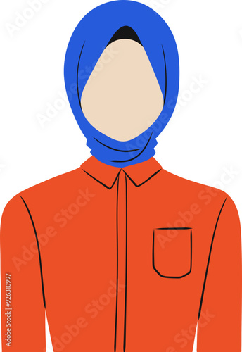 Handdrawn Female Avatar with Hijab Illustration