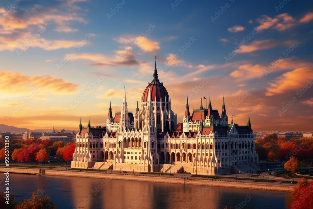 Obraz premium Hungarian Parliament Building building architecture parliament.