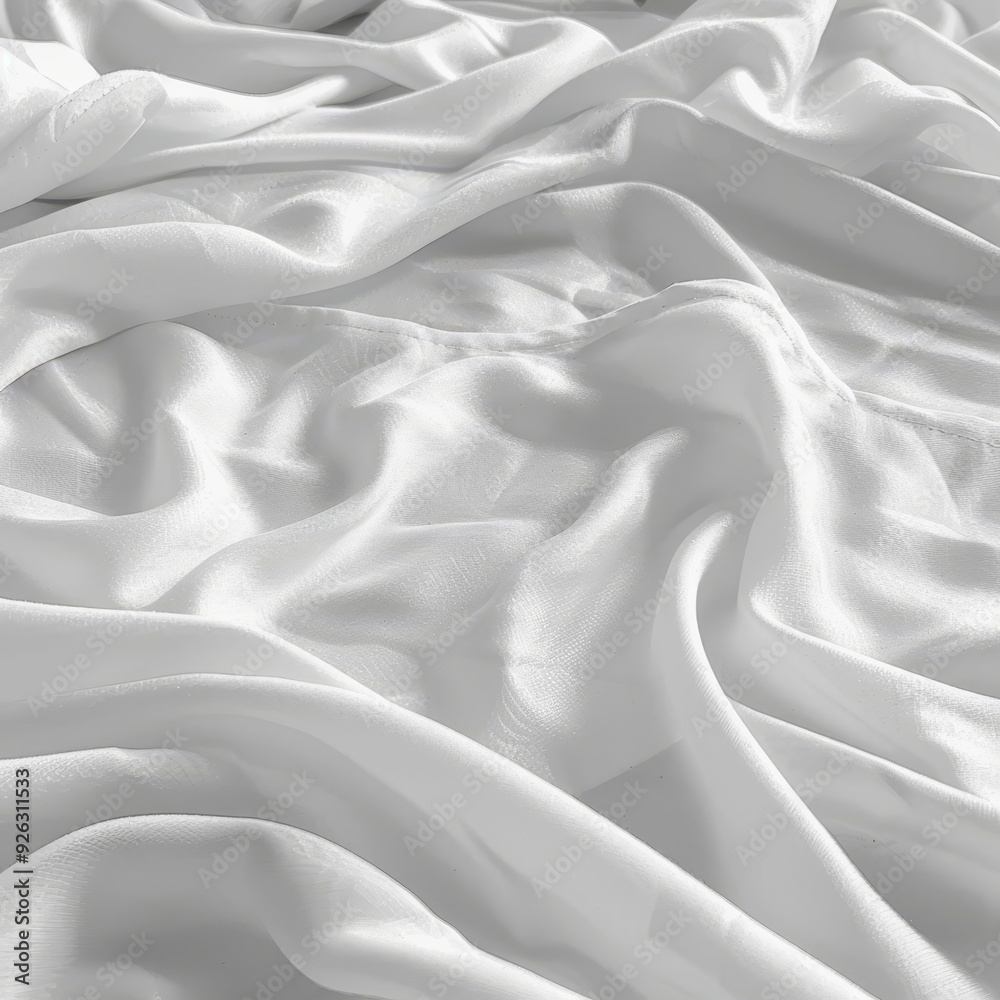 Obraz premium Abstract White Drapery Soft, Delicate Fabric with Subtle Texture, Shadows and High Detail