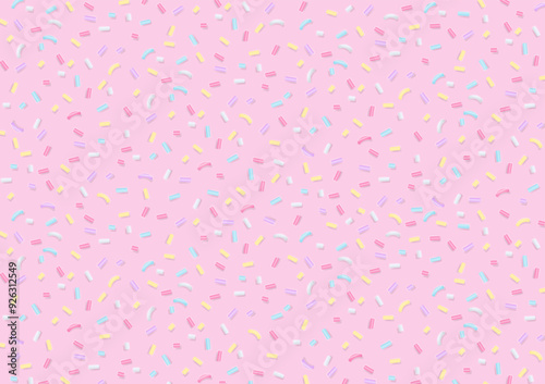 Sugar sprinkles on light pink background