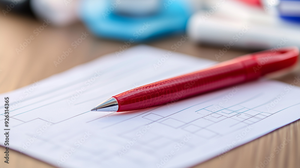 A red pen hovering over a safety checklist with items neatly organized on a white background. Ai generated A red pen hovering over a safety checklist with items neatly organized on a white background. Ai generated