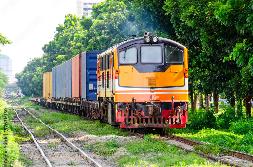 freight train container loading container Bangkok Port freight train container loading container Bangkok Port