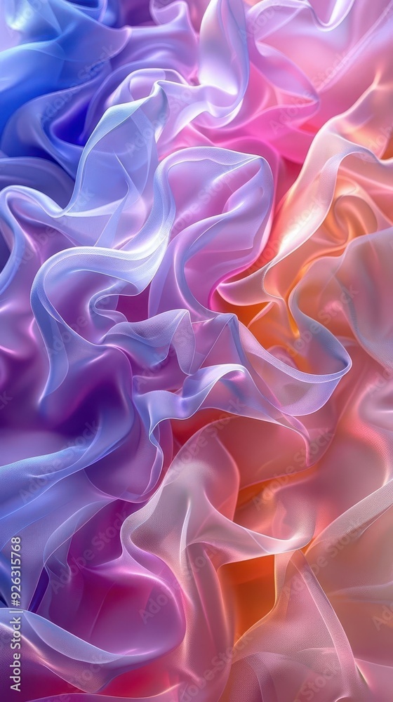 Obraz premium Pastel gradient, AIgenerated, soft neon glow, smooth texture