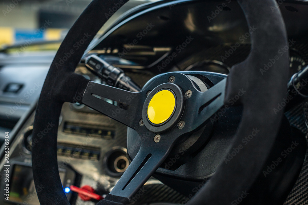 Steering wheel of a racing car Steering wheel of a racing car