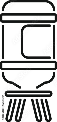 Simple line icon of a gravity water filter, a sustainable and effective way to purify drinking water