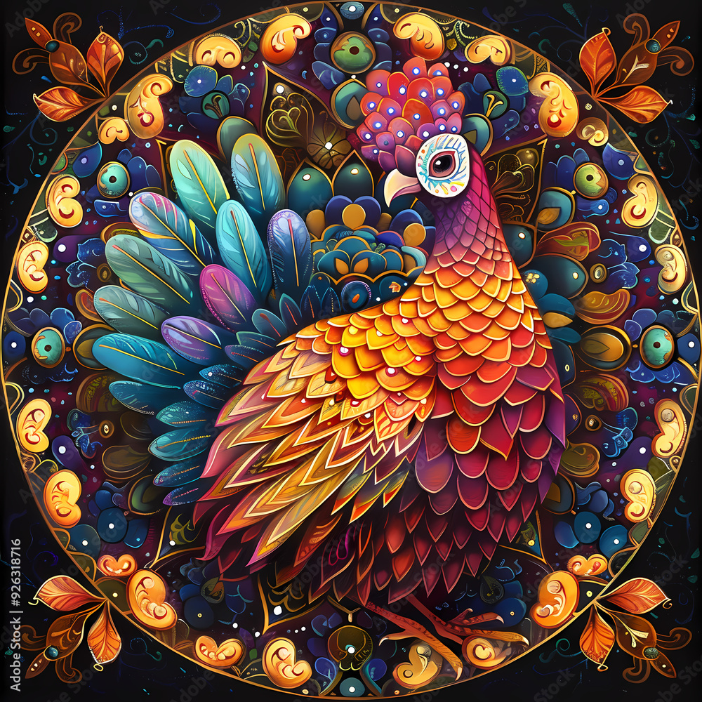 golden pheasant,Luxurious golden pheasant with an open tail.