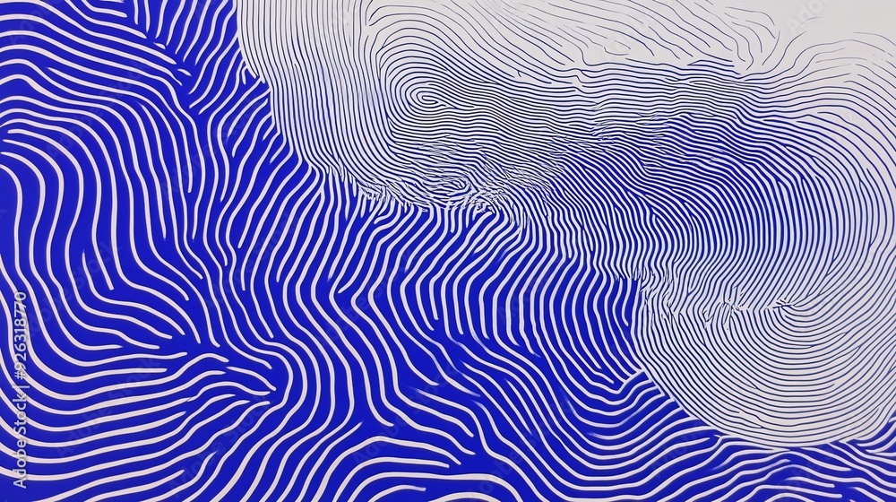 Abstract Line Art: Blue and White Patterns Abstract Line Art: Blue and White Patterns
