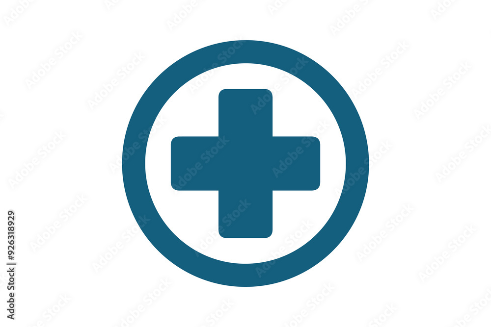 A simple green medical cross icon enclosed in a circular border. The minimalist design represents healthcare, medical services, or first aid. Ideal for health-related applications A simple green medical cross icon enclosed in a circular border. The minimalist design represents healthcare, medical services, or first aid. Ideal for health-related applications
