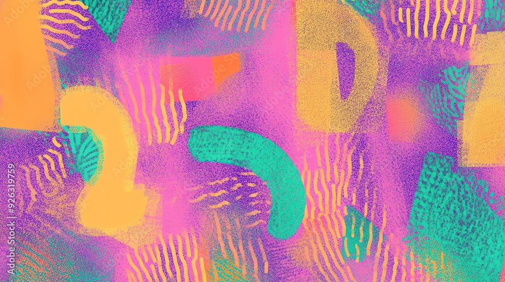 Abstract Art, Colorful Shapes and Lines