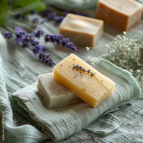 Organic lavender chamomile soap set. 