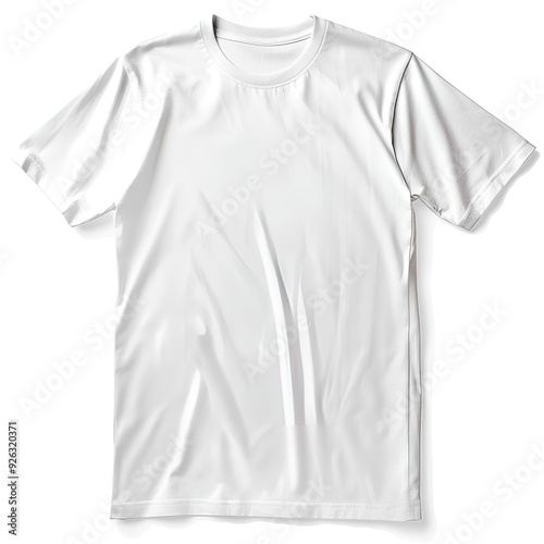 Men’s white t-shirt mockup on white background. 