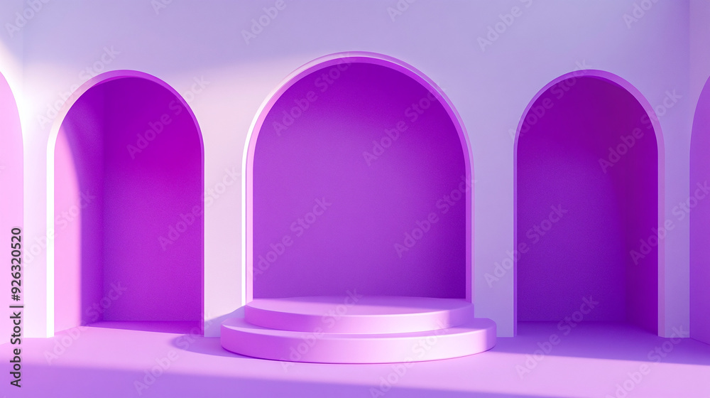 Modern Style Purple Display Podium with a Modernist Touch, Stage Display Stand Mockup for Product Placement, Simple 3D Render Design Modern Style Purple Display Podium with a Modernist Touch, Stage Display Stand Mockup for Product Placement, Simple 3D Render Design