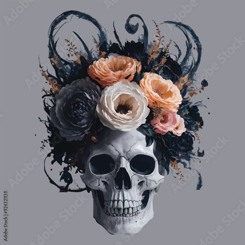 Petals & Bones A Skull’s Floral Transformation