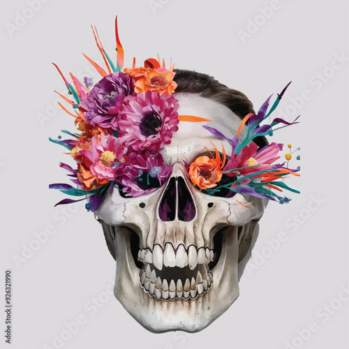 Petals & Bones A Skull’s Floral Transformation