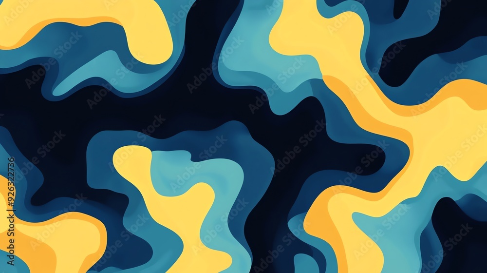 Abstract Blue and Yellow Waves Abstract Blue and Yellow Waves