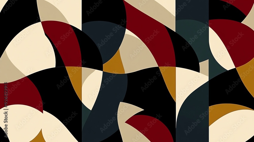 Obraz premium Abstract Geometric Design with Warm Colors