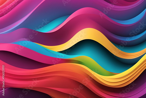 Abstract Colorful Gradient 3d Wave Background Wallpaper