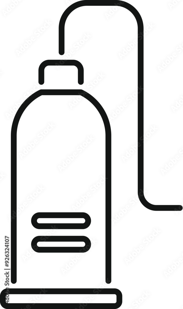 Simple line icon of an electric water pump depicting a water pumping system Simple line icon of an electric water pump depicting a water pumping system