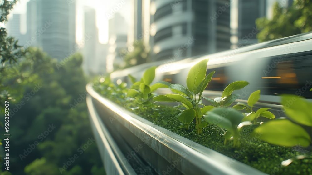 A visionary glimpse into a harmonious future where sustainable transport coexists with nature in a vibrant urban landscape, inspiring hope. A visionary glimpse into a harmonious future where sustainable transport coexists with nature in a vibrant urban landscape, inspiring hope.