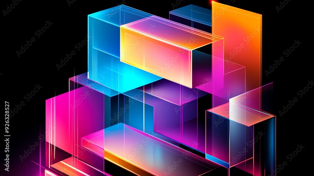 Abstract 3D Colorful Geometric Shapes Abstract 3D Colorful Geometric Shapes