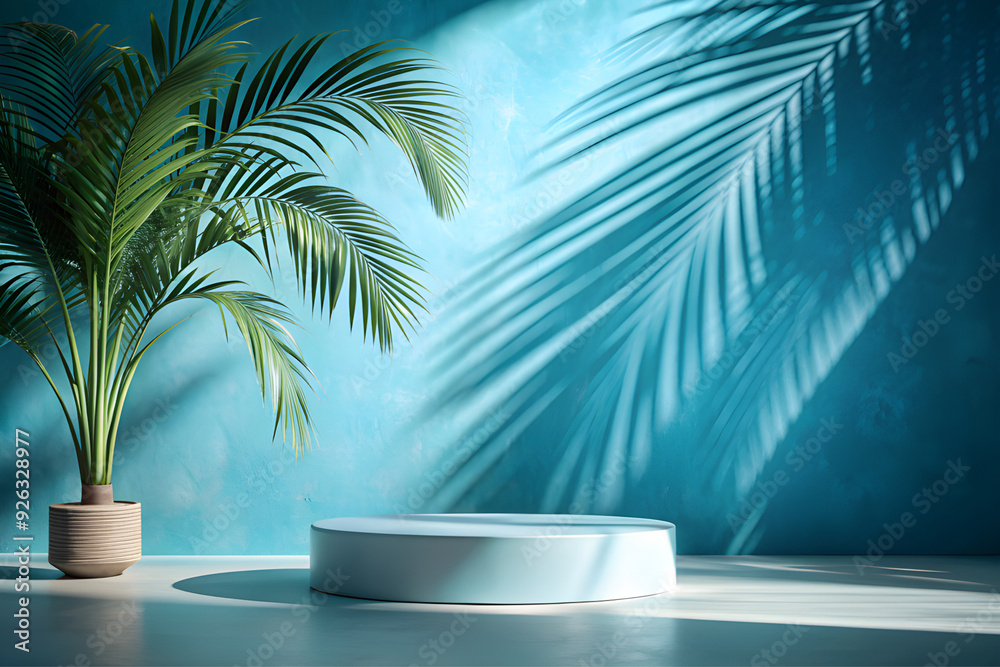 blue room podium 3d blue room podium 3d
