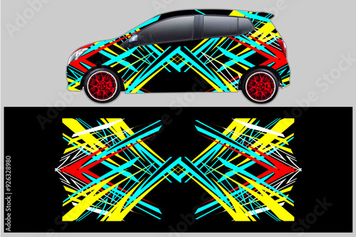 car wrap modern abstract vector design template