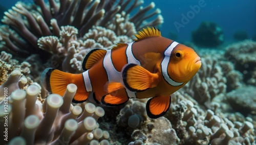 a clownfish that swims in the sea