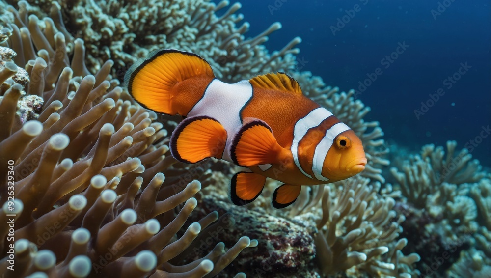 a clownfish that swims in the sea a clownfish that swims in the sea