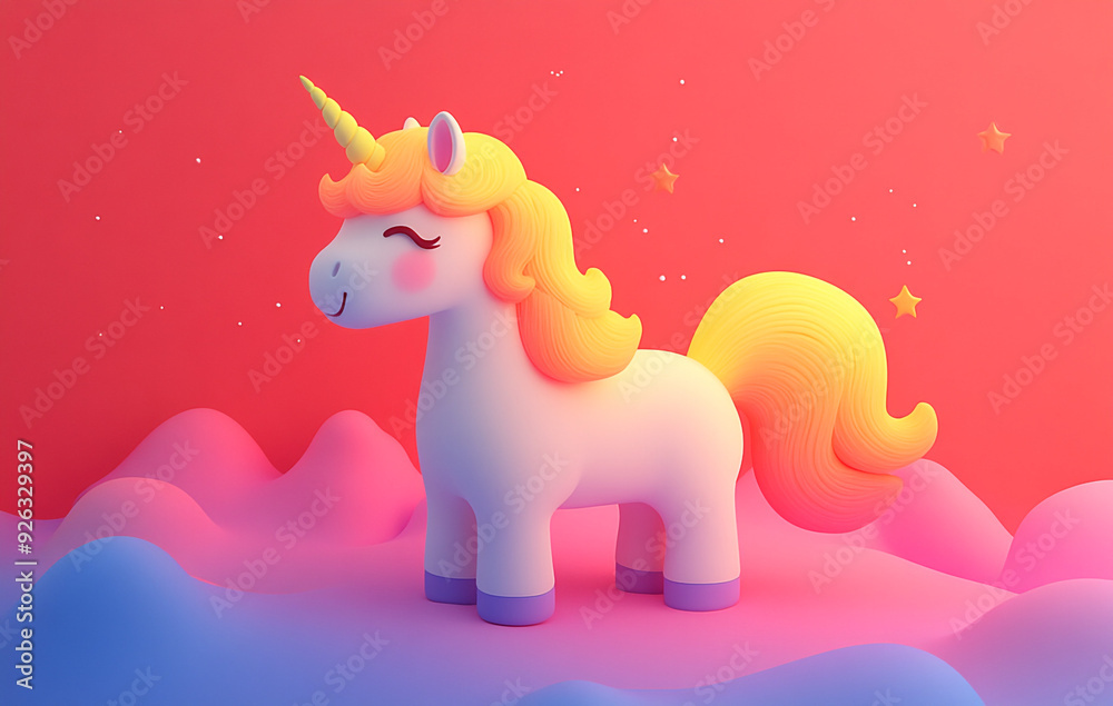 Happy unicorn. 3 d. Happy unicorn. 3 d.