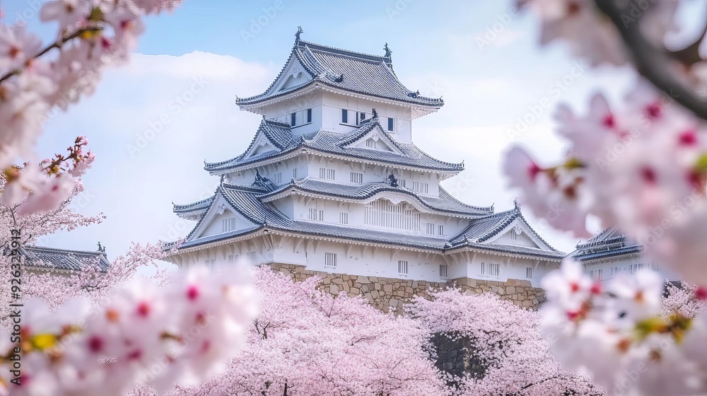 Himeji Castle in Himeji Japan during the spring season Himeji Castle in Himeji Japan during the spring season