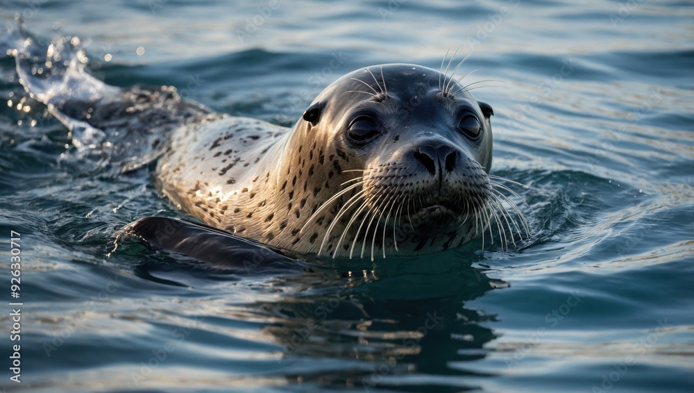 Obraz premium A seal that swims in the sea
