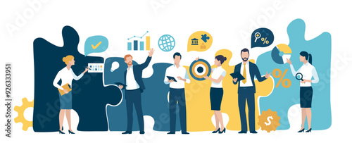 Business team concept. Cooperation Business vector illustration.
