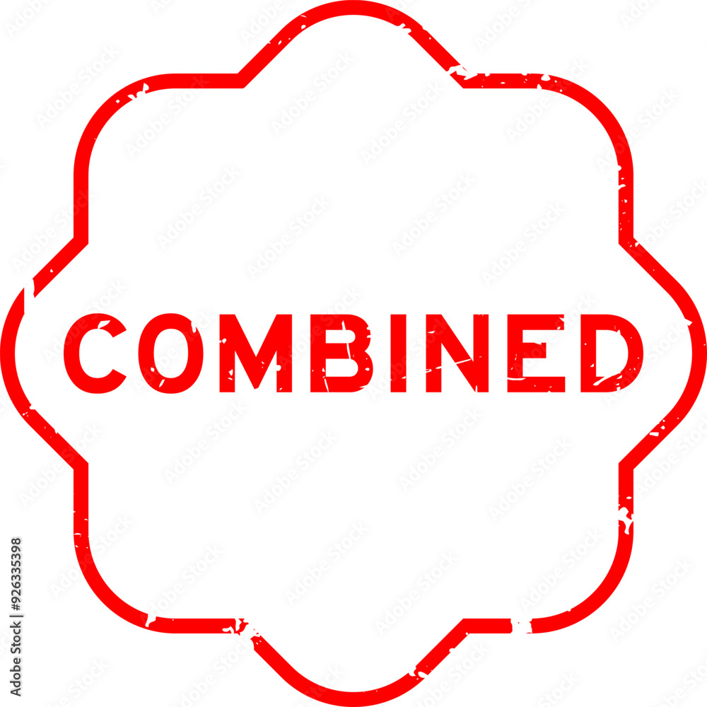 Fototapeta premium Grunge red combined word rubber seal stamp on white background