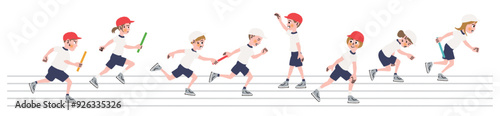 運動会_リレー_小学生