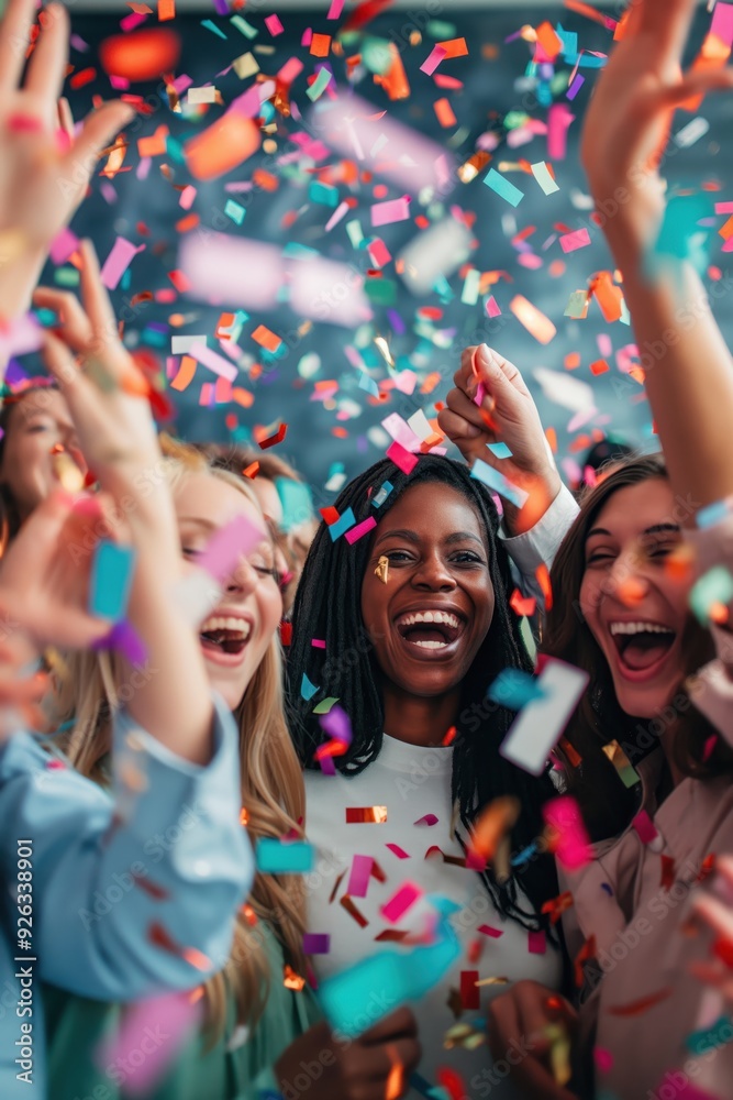 Fototapeta premium Joyful Celebration with Confetti created by ai