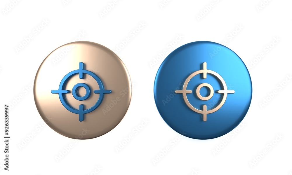 Fototapeta premium Colorful Target sport icon isolated on white background. Clean target with numbers for shooting range or shooting. Circle button. 3D render illustration