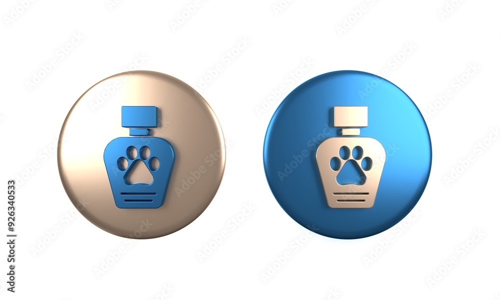 Colorful Pet shampoo icon isolated on white background. Pets care sign. Dog cleaning symbol. Circle button. 3D render illustration Colorful Pet shampoo icon isolated on white background. Pets care sign. Dog cleaning symbol. Circle button. 3D render illustration