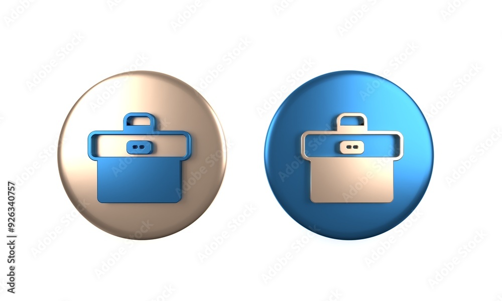 Colorful Briefcase icon isolated on white background. Business case sign. Business portfolio. Circle button. 3D render illustration Colorful Briefcase icon isolated on white background. Business case sign. Business portfolio. Circle button. 3D render illustration
