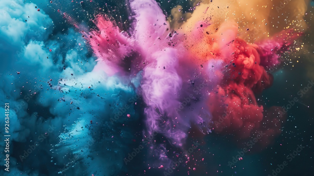 Fototapeta premium Explosive Burst of Rainbow Colors in Abstract Art